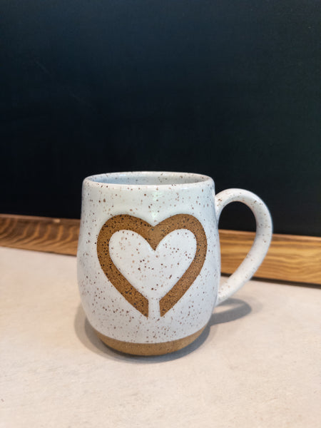 White Speckled Rustic Love Mug