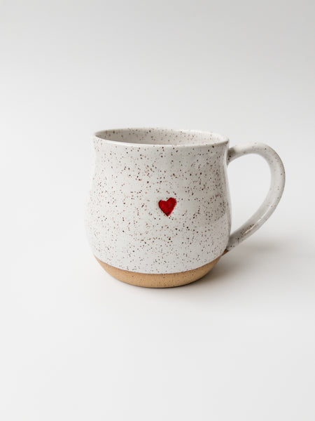 Large White Tiny Heart Mug